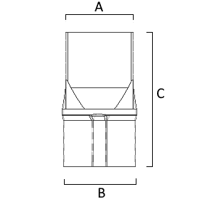 Overgang firkant 62 – Ø70 mm